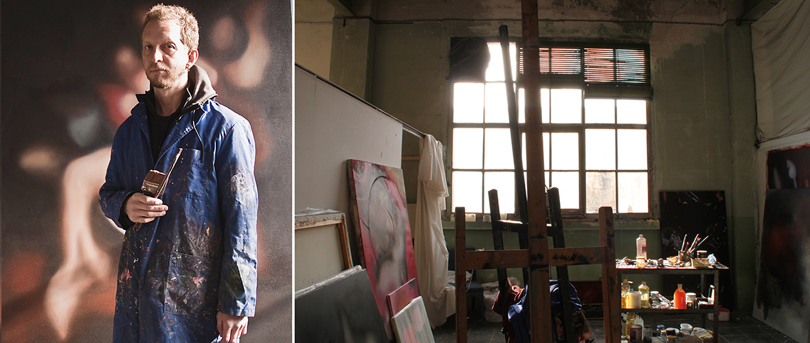Retrato de Marco Noris en su estudio de La Escocesa, 2010