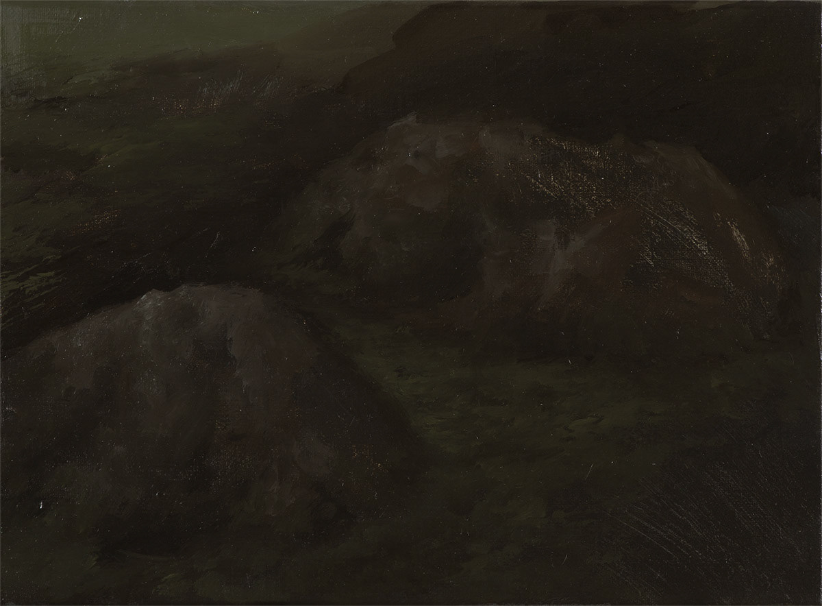 Túmulo (Nocturno), 2016, óleo sobre lienzo, 24 × 33 cm