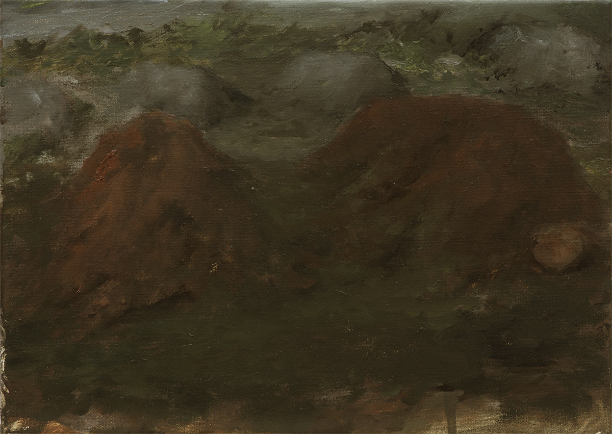 Túmulo, 2016, óleo sobre lienzo, 24 × 33 cm