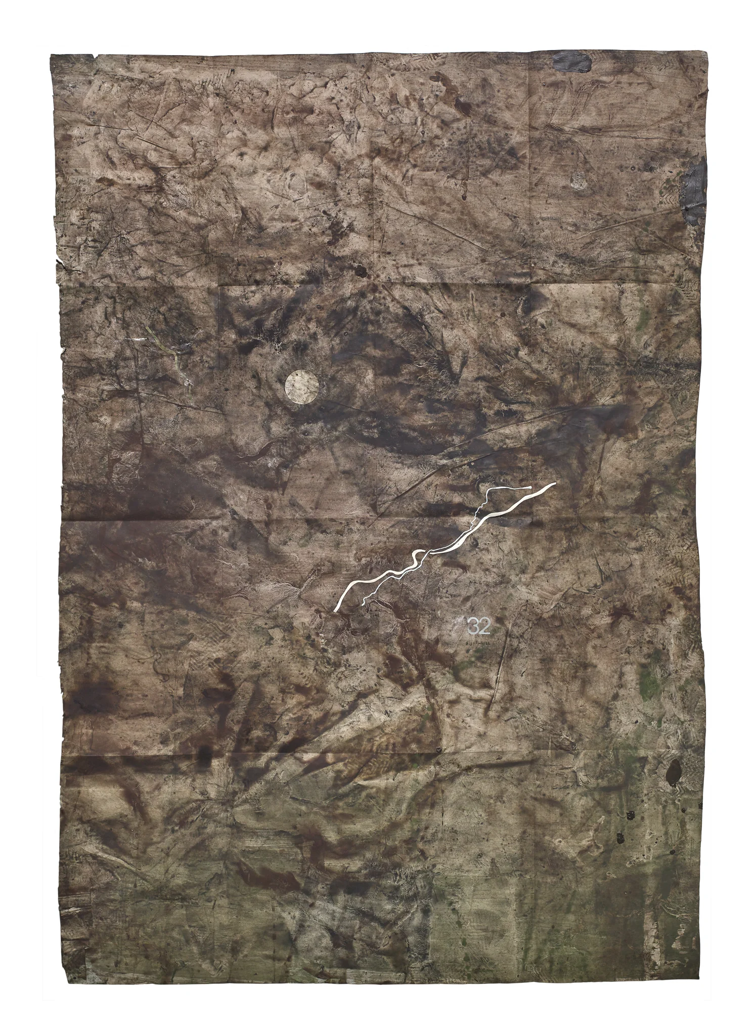 Mapa Sequere 23, técnica mixta y collage sobre papel, 150 × 100 cm