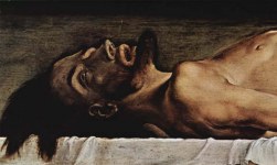 Il Cristo morto, dettaglio