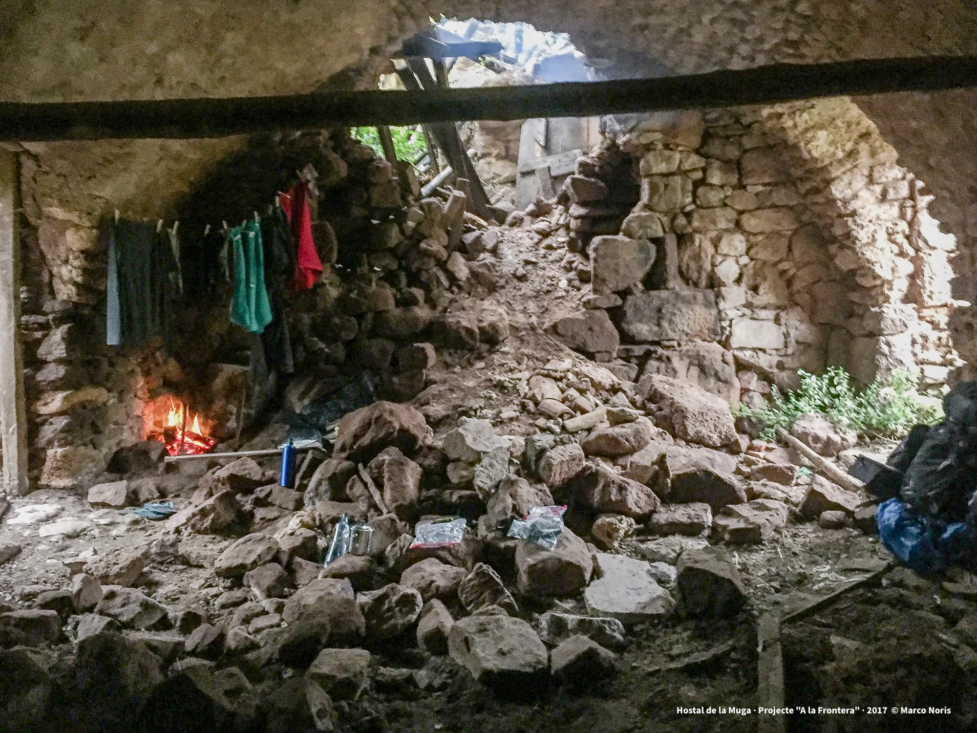 El Hostal de la Muga durante la travesía «En frontera», 2017